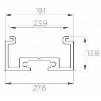 Профиль накладной / подвесной 14*28 мм (под полукруглый рассеиватель № 1)