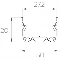Профиль накладной / подвесной 20*30 мм (под плоский рассеиватель № 30)