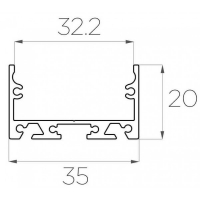 Профиль накладной / подвесной 20*35 мм (под плоский рассеиватель № 34)