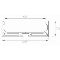 Профиль накладной / подвесной 20*60 мм (под плоский рассеиватель № 55)