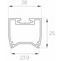 Профиль накладной / подвесной R 25*28 мм (под полукруглый рассеиватель № 1)