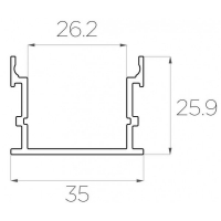 Профиль накладной 26*35 мм (под плоский рассеиватель № 34)