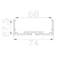 Профиль накладной / подвесной 27*74 мм (под плоский рассеиватель № 68)