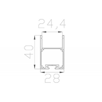 Профиль накладной / подвесной 40*28 мм (под плоский рассеиватель № 28)