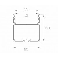 Профиль накладной / подвесной 60*60 мм (под плоский рассеиватель № 55)