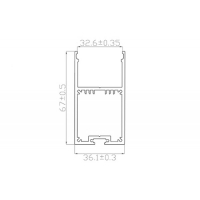 Профиль накладной / подвесной 67*35 мм (под плоский рассеиватель № 34)
