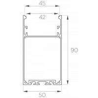 Профиль накладной / подвесной 90*50 мм (под плоский рассеиватель № 44)