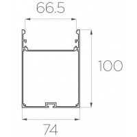 Профиль накладной / подвесной 100*74 мм (под плоский рассеиватель № 68)