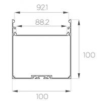 Профиль накладной / подвесной 100*100 мм (под плоский рассеиватель № 94)