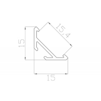 Профиль угловой 15*15 мм (под рассеиватели № 24 / 31)