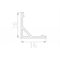 Профиль угловой 16*16 мм (под полукруглый рассеиватель № 20)