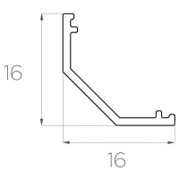 Профиль угловой S 16*16 мм (под полукруглый рассеиватель № 20)