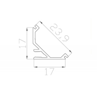Профиль угловой R 17*17 мм (под полукруглый рассеиватель № 1)