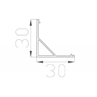 Профиль угловой 30*30 мм (под полукруглый рассеиватель № 40)