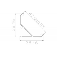Профиль угловой 38*38 мм (под плоский рассеиватель № 44)