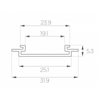 Профиль встраиваемый 5*32 мм (под полукруглый рассеиватель № 1)