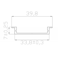 Профиль встраиваемый 7*40 мм (под рассеиватели № 36 P / 36 R / 36 T)