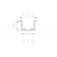 Профиль встраиваемый 25*44 мм (под рассеиватели № 36 P / 36 R / 36 T)