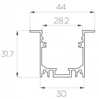 Профиль встраиваемый 32*44 мм (под плоский рассеиватель № 30)