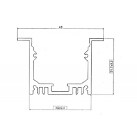 Профиль встраиваемый 32*50 мм (под плоский рассеиватель № 34)