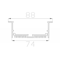Профиль встраиваемый 32*88 мм (под плоский рассеиватель № 68)