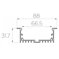 Профиль встраиваемый М 32*88 мм (под П-образный рассеиватель № 69)