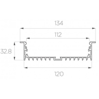 Профиль встраиваемый 32*134 мм (под плоский рассеиватель № 115)