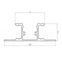 Профиль со скрытым монтажом 49*16 мм (под 2 плоских рассеивателя № 16)