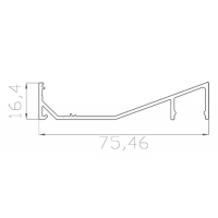 Профиль со скрытым монтажом 16*75 мм (под полукруглый рассеиватель № 20)