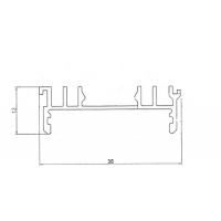 Профиль со скрытым монтажом 12*36 мм (под рассеиватели № 36 P / 36 R / 36 T)