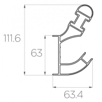 Профиль для самолётов, лимузинов, автобусов 111*62 мм (под 2 плоских рассеивателя № 16)