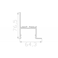 Профиль для углов, дверей 76*64 мм (под плоский рассеиватель № 44)