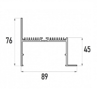 Профиль для углов, дверей 76*89 мм (под плоский рассеиватель № 68)