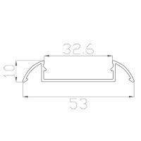 Профиль для порогов 10*53 (под плоский рассеиватель № 34)