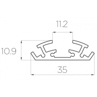 Профиль для цилиндрических изделий 11*35 мм (под трубчатый рассеиватель № 160)