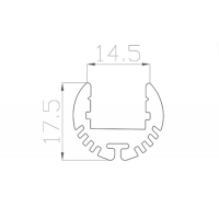 Профиль для цилиндрических изделий D17 мм (под плоский рассеиватель № 16)