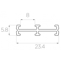 Профиль для цилиндрических изделий 6*24 мм (под трубчатый рассеиватель № 25)