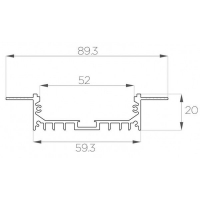 Профиль под шпаклёвку 20*90 мм (под плоский рассеиватель № 55)