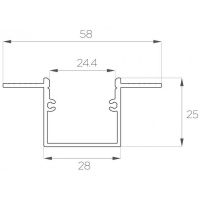 Профиль под шпаклёвку 25*58 мм (под плоский рассеиватель № 28)