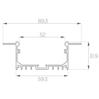 Профиль под шпаклёвку 32*90 мм (под плоский рассеиватель № 55)